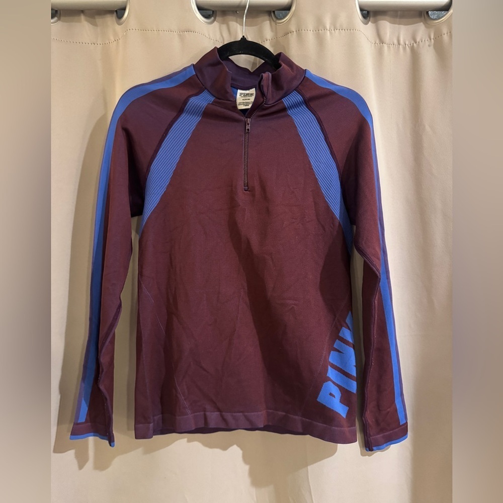 Victoria's Secret Pink Maroon and Blue Pullover